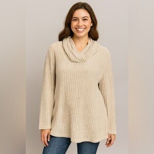 Soft Surroundings Warm Vanilla Chenille Sweater Size XL